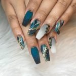 metallic marble teal