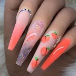 peach long nail