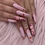 pink flower glitter fancy