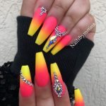 pink yellow ombre neon
