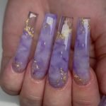 purple clear marble long