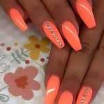 rhinestone line orange neon