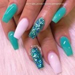 teal glitter white
