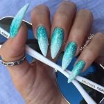 teal ombre on white