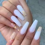 white clear flake long