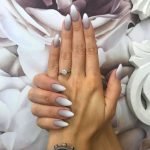 white nude matte ombre classy