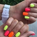 yellow pink orange neon