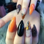 orange black glitter halloween