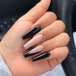 black edgy long acrylic