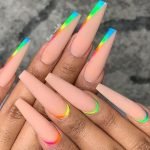 neon touch rainbow ombre long