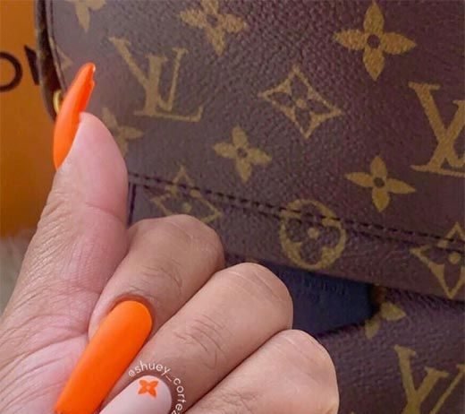 louis vuitton bright orange nails