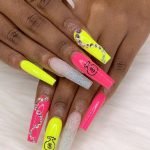 rhinestone yellow pink